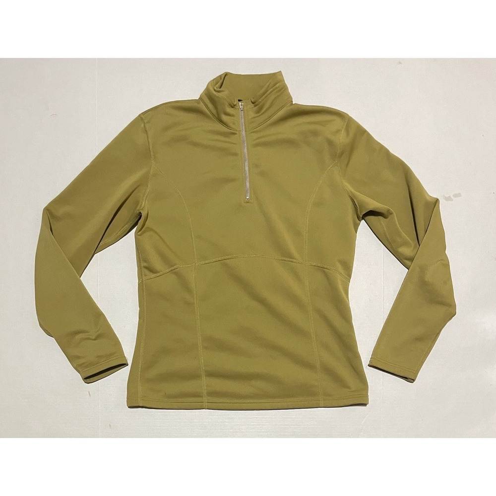 Obermeyer Pullover 1/4 Zip Womens Size Large Mustard Yellow Very Warm Fleece